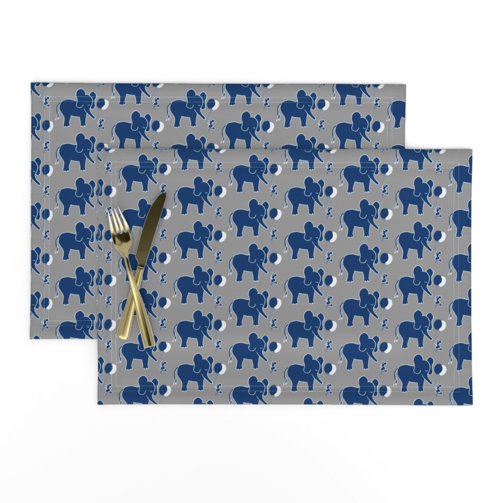 Let's be Friends in Navy Blue and Grey Elephant and Mouse