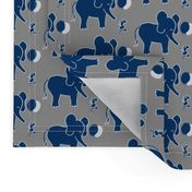 Let's be Friends in Navy Blue and Grey Elephant and Mouse