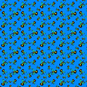 Bees on Blue