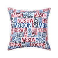 Personalised Name Fabric - Red Navy Blue