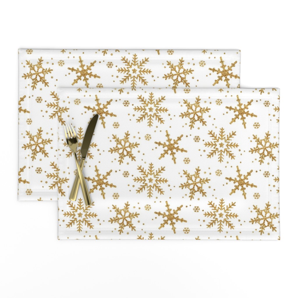 Snowflakes in Gold Glitter