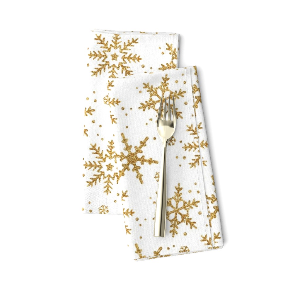 Snowflakes in Gold Glitter