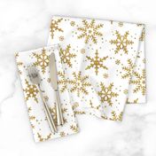 Snowflakes in Gold Glitter