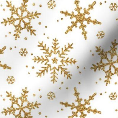 Snowflakes in Gold Glitter