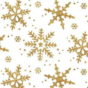 Snowflakes in Gold Glitter