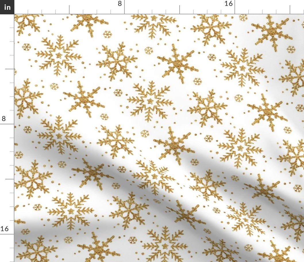 Snowflakes in Gold Glitter