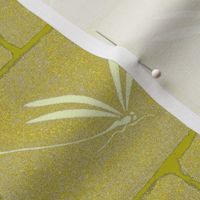 dragonfly tile - yellow, stone, cream