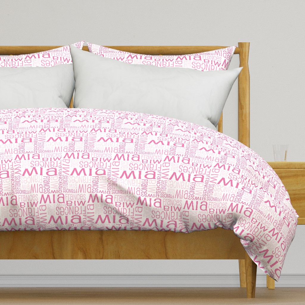 Personalised Name Fabric - Pink Reverse