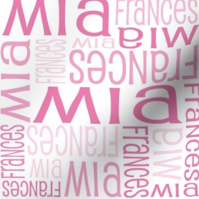 Personalised Name Fabric - Pink Reverse