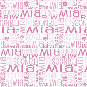 Personalised Name Fabric - Pink Reverse