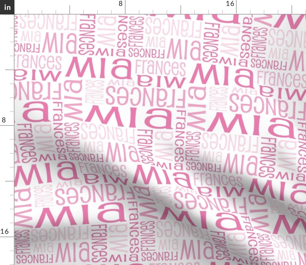 Personalised Name Fabric - Pink Reverse