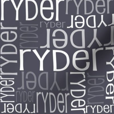 Personalised Name Fabric - Dark Aniseed Grey