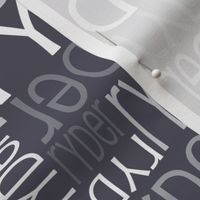 Personalised Name Fabric - Dark Aniseed Grey