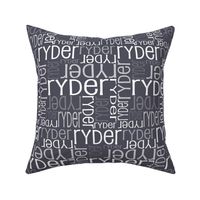 Personalised Name Fabric - Dark Aniseed Grey