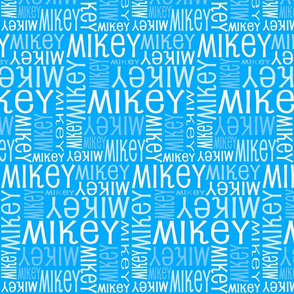 Personalised Name Fabric - Robot Light Blue