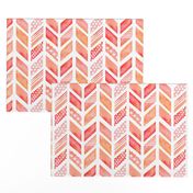 Watercolor Herringbone in Pinks