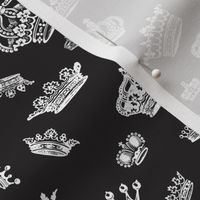 Royal Crowns - White on Black