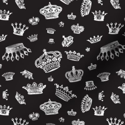 Royal Crowns - White on Black