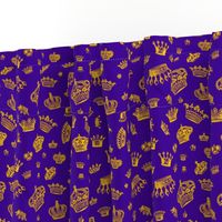 Royal Crowns - Golden yellow on Purple