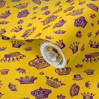 Royal Crowns - Purple on Golden Yellow