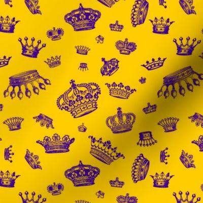 Royal Crowns - Purple on Golden Yellow