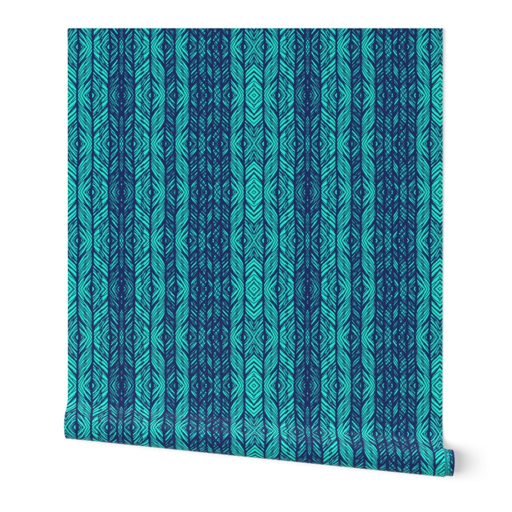 ikat peacock lace blue