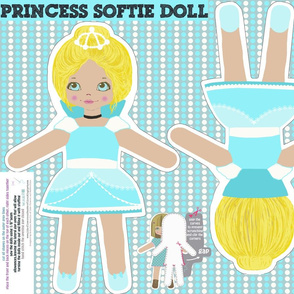 princess doll - cut and sew pattern template
