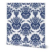 damask dolphin navy