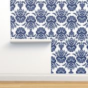 damask dolphin navy