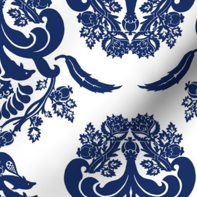 damask dolphin navy