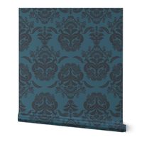 damask dolphin navy blue