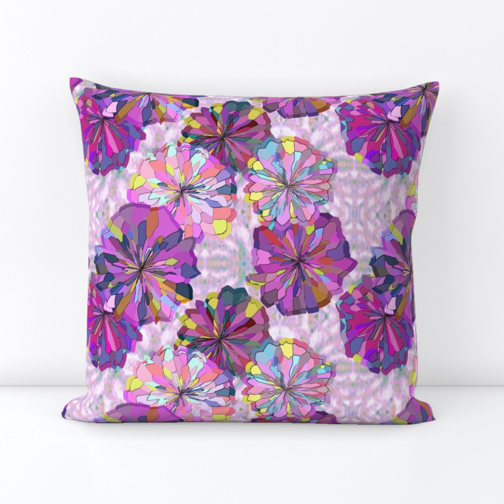 Pink and Violet Floral with Ikat