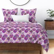 Pink and Violet Floral with Ikat