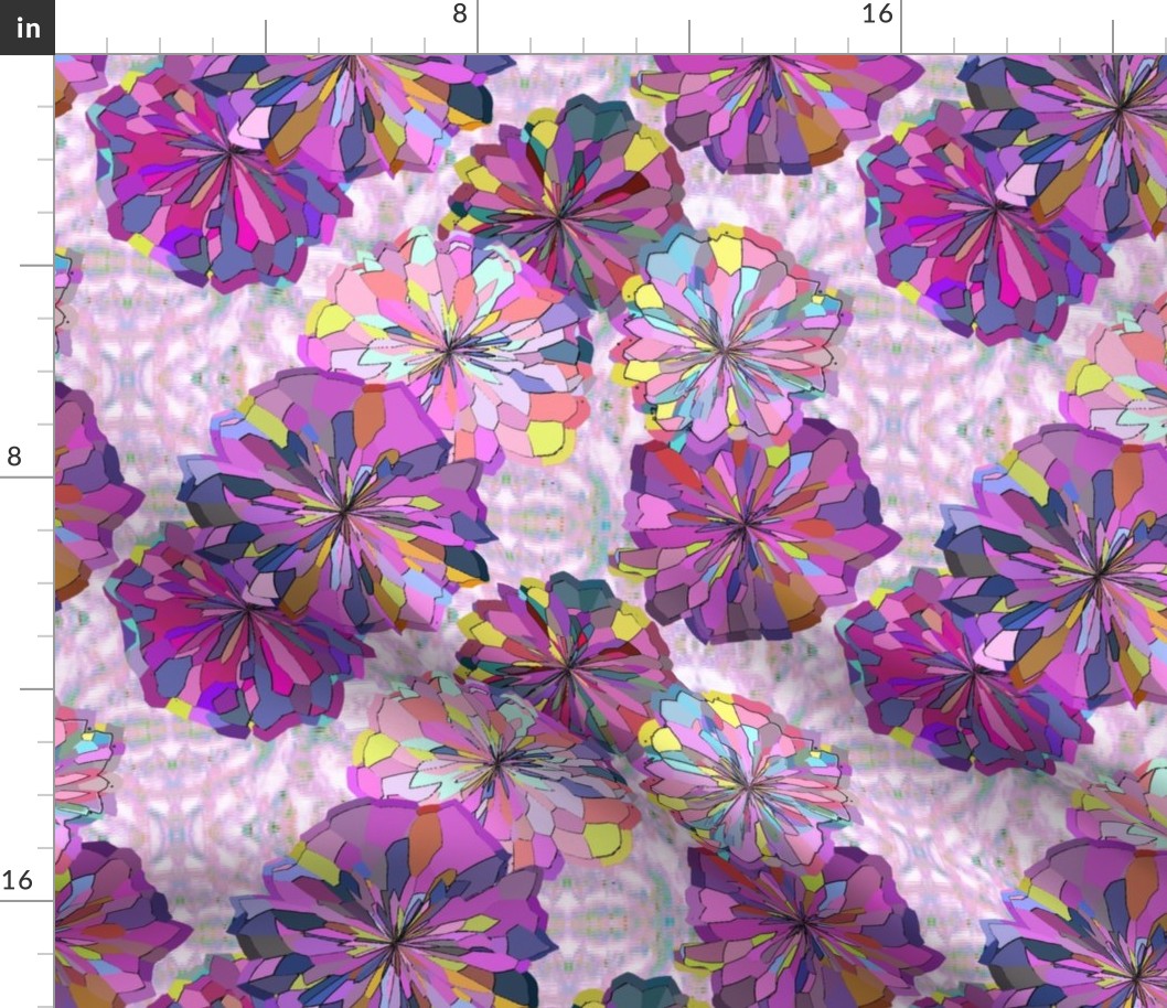 Pink and Violet Floral with Ikat