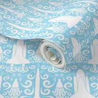 Rocket Science Damask (Blue)