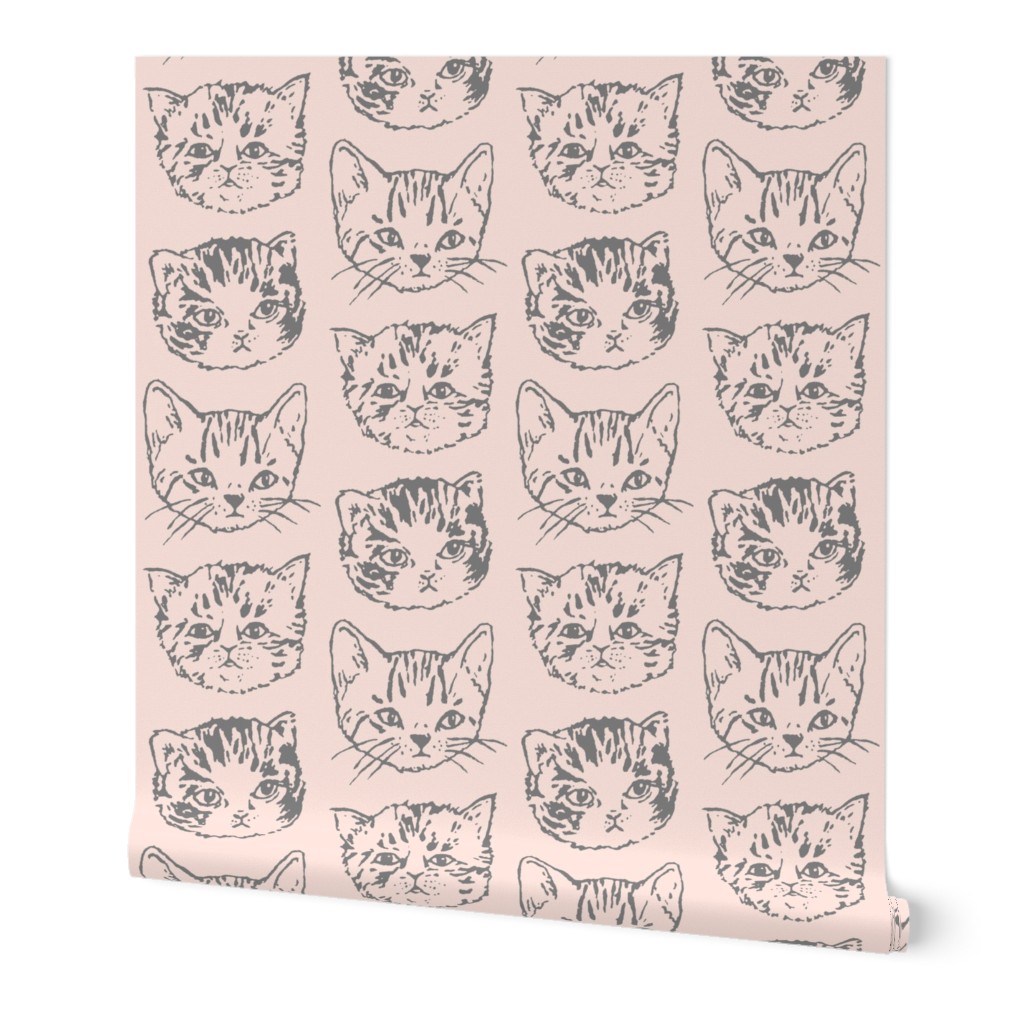 Cat Stack | Grey on Peach | Small