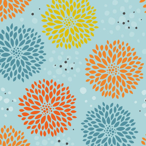 Blue flowers pattern