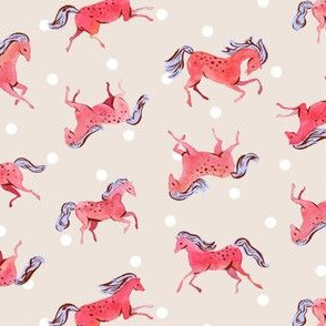 Frisky Horses | Red/Peach