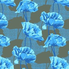 Rimini Poppies - Gray and Blue