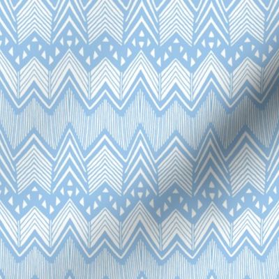 Blue Hand drawn Chevron