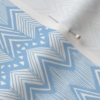 Blue Hand drawn Chevron