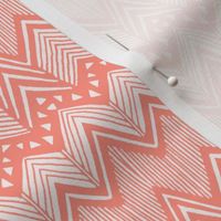 Coral Hand drawn Chevron