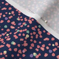 Dots - Navy, Salmon