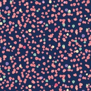 Dots - Navy, Salmon