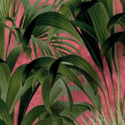 Art deco palms on pink