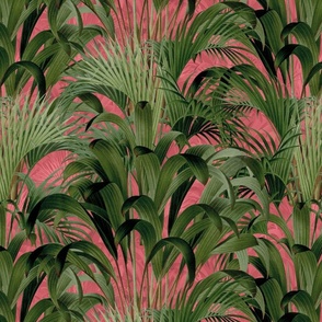 Art deco palms on pink