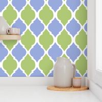 green tea and pale blue morocco tile