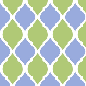 green tea and pale blue morocco tile