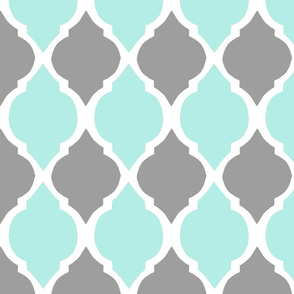 gray and aqua morocco tile