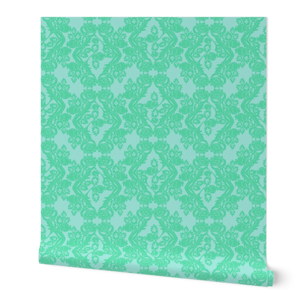 floral damask minty